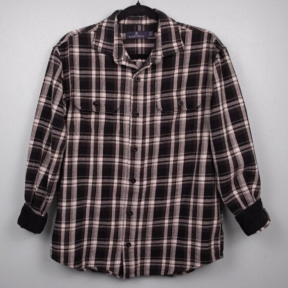 Rainforest black and white plaid flannel shirt-M - Picture 1 of 5